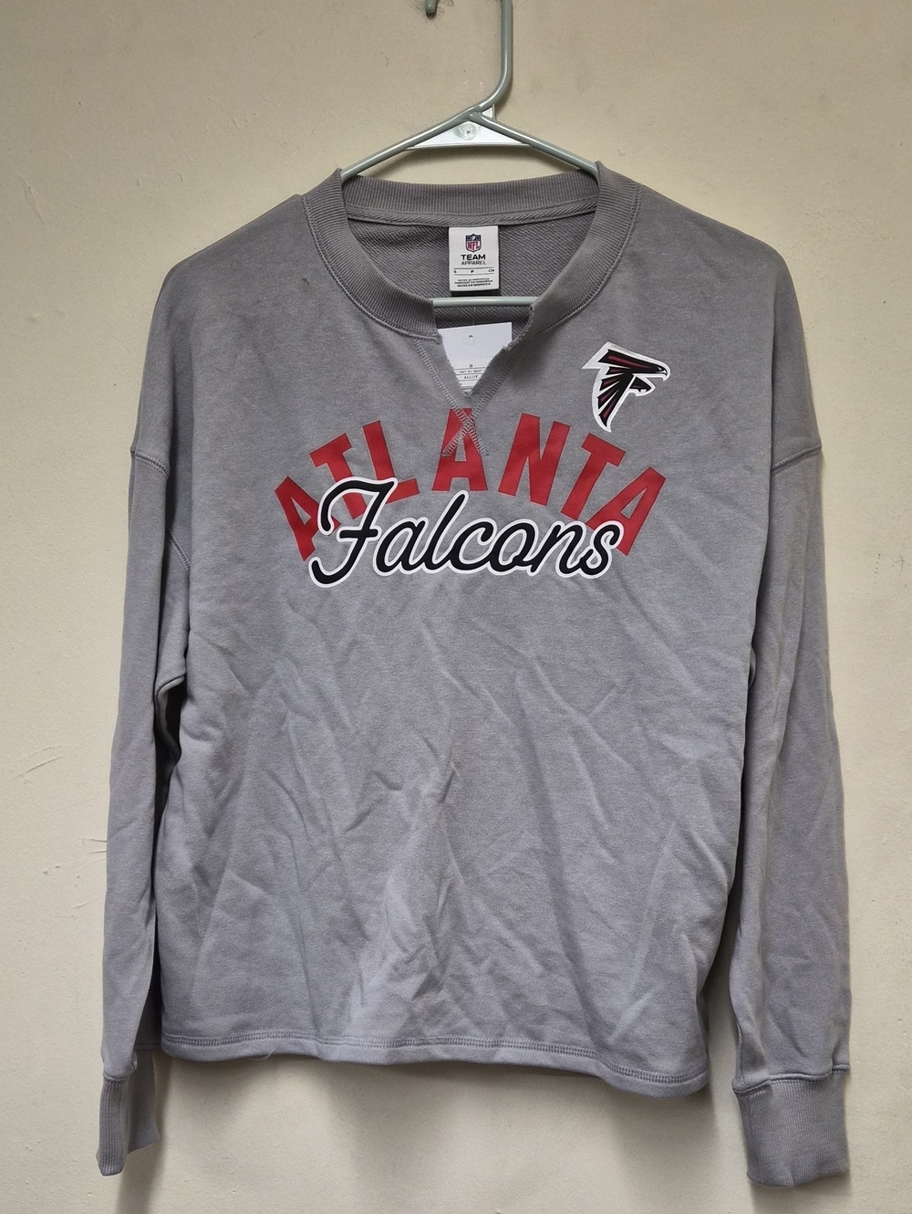 Atlanta Falcons Gray Logo Pullover Sweatshirt Size S